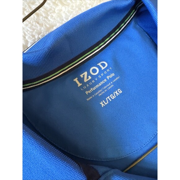 Mens Izod Golf Stretch Polo Size XL Navy Blue Performance Short Sleeve Athletic - Picture 8 of 9